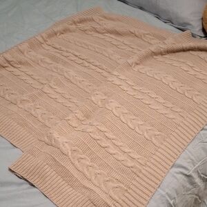 Boll and Branch Cable Knit Baby Blanket - Dusty Rose - EUC